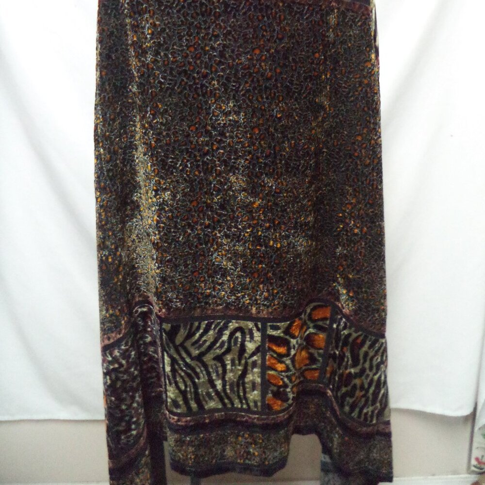 Carole Little Vintage Y2K Velvet burnout Duster Cardigan Cover-Up Shawl Size 14 - Picture 6 of 13